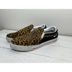 Nike Women's Court Legacy Slip-On Leopard Print Sneakers Size 10
